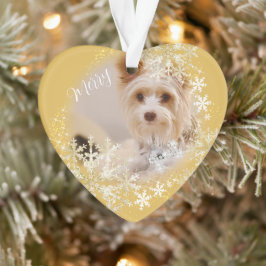 Haustier Hund Weihnachts Gold Ornament
