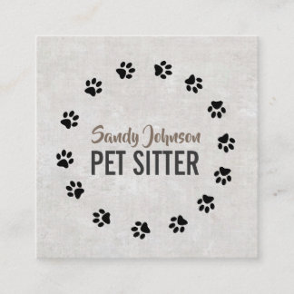 Haustier-Hunde-Sitting-Services Business Quadratische Visitenkarte