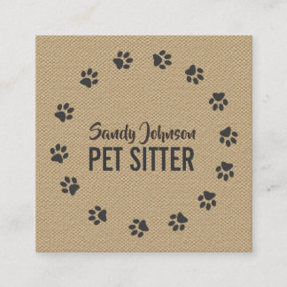 Haustier-Hunde-Sitting-Services Business Quadratische Visitenkarte