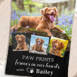 Haustier-Hundegedanken Personalisiert 4 FotoCollag Fleecedecke