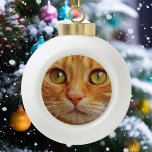 Haustier Katze Benutzerdefiniertes Foto Keramik Kugel-Ornament<br><div class="desc">Dieses Design wurde durch digitale Kunst erstellt und kann personalisiert werden, indem Sie auf den Knopf Anpassen klicken und die Farbe ändern, einen Namen, Initialen oder Ihre Lieblingssprache hinzufügen. Kontaktieren Sie mich unter colorflowcreations@gmail.com , wenn Sie dieses Design für ein anderes Produkt haben möchten. Kaufen Sie meine originale abstrakte Acrylmalerei...</div>