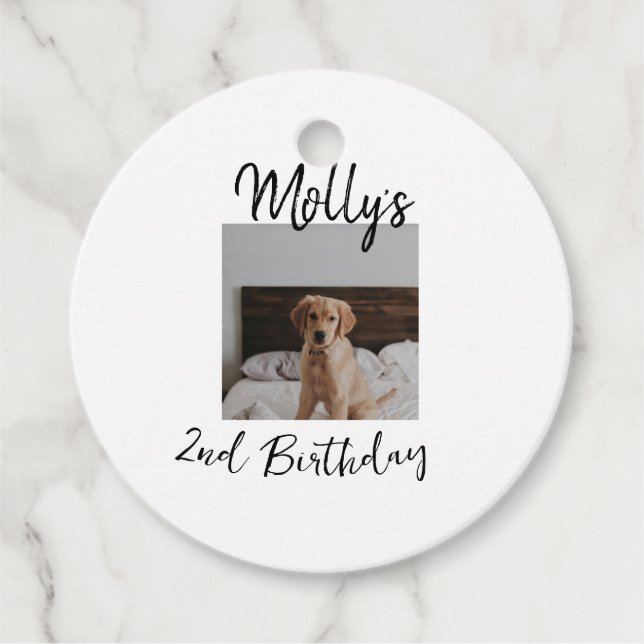 Haustier Katze Geburtstag Foto modern Geschenkanhänger (Vorderseite)