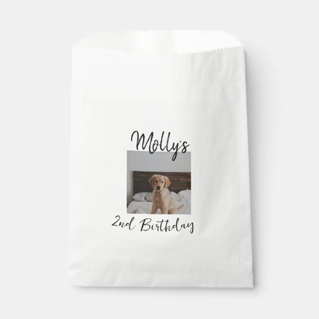 Haustier Katze Geburtstag Foto modern Geschenktütchen (Vorderseite)