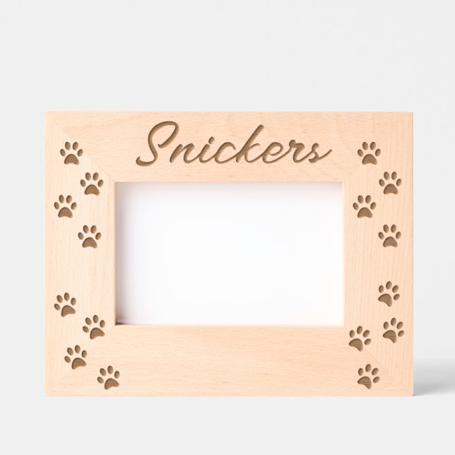 Haustier Katze Paws Individuelle Name Geätzte Rahmen (Vorderseite)