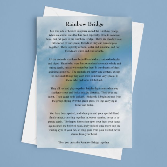 Haustier Katze Rainbow Bridge Beileid Karte (Von Creator hochgeladen)