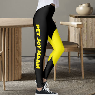 Haustier Katzenmutter Name Schwarz Gelb Lustig Ind Leggings