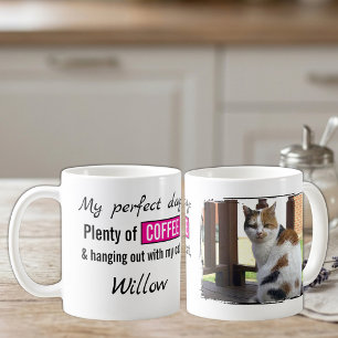 Haustier Liebe Katze Hund Kaffee rosa Kaffeetasse