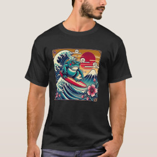 Haustier Lover Berg Fuji Sunset Japanischer Wave A T-Shirt