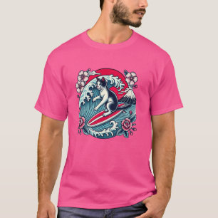 Haustier Lover Berg Fuji Sunset Japanischer Wave A T-Shirt