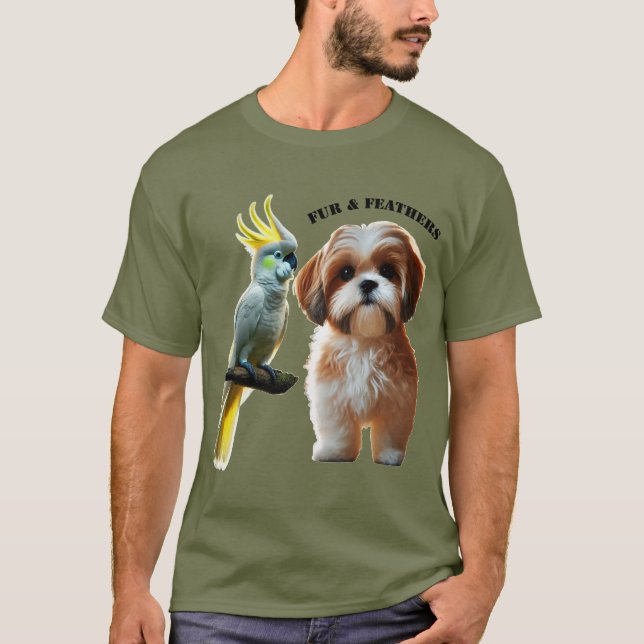 Haustier Lover von Shih Tzu Dog und Cockatoo Bird  T-Shirt (Vorderseite)