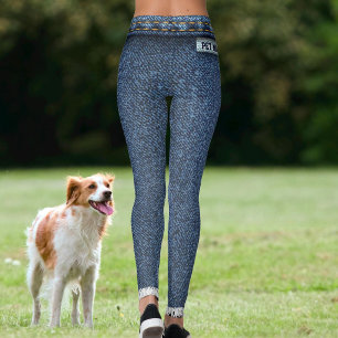 Haustier Maam Cat Lover Moderne Faux Denim Blue Je Leggings