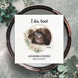 Haustier Name Hund Katze Custom Foto Wreath Weddin Serviette