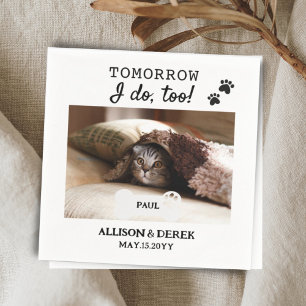 Haustier Name Hund Katze Foto Hochzeit Probe Abend Serviette