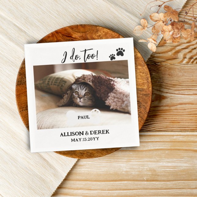 Haustier Name Hund Katzenkatze Custom Foto Funny W Serviette (Von Creator hochgeladen)