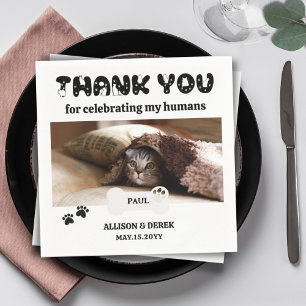 Haustier Name Hunde Katze Kundenspezifisches Foto  Serviette