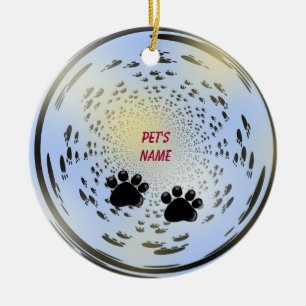Haustier Name Pfotenabdruck Ornament