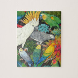 Haustier-Papageien im Bromeliad Puzzle