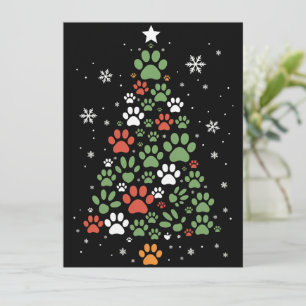 Haustier Pfote Weihnachtsbaum Katzen Hunde Liebhab Feiertagskarte