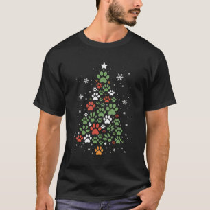Haustier Pfote Weihnachtsbaum Katzen Hunde Liebhab T-Shirt