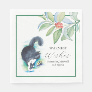 Haustier-Porträt-Weihnachts-Cocktailservietten Serviette
