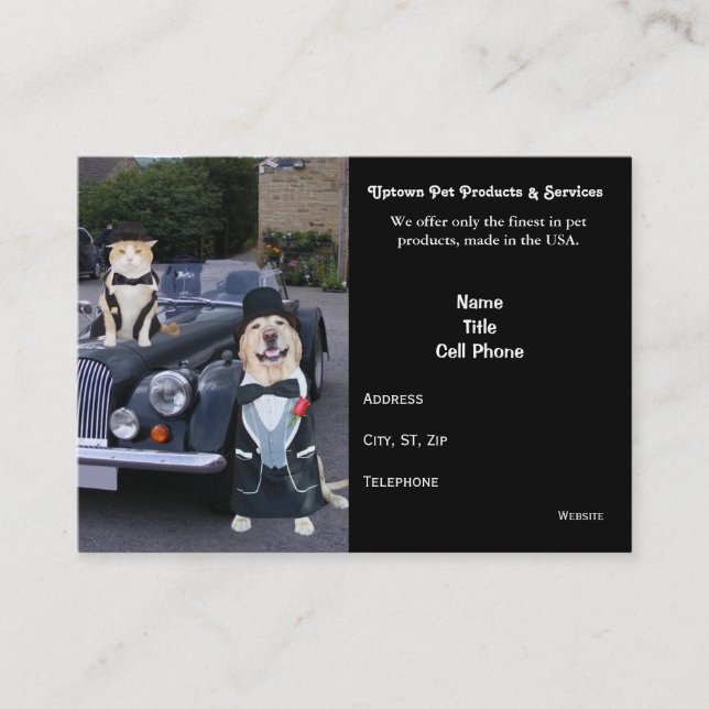 Haustier-Produkte u. Dienstleistungen Visitenkarte (Vorderseite)