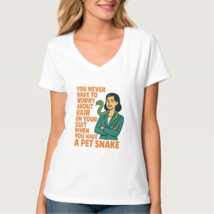 Haustier-Schlange keine Haare auf Anzug Retro-Humo T-Shirt