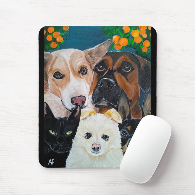 Haustier-Selfie-Malerei von Alfred Fox Mousepad (Mit Mouse)