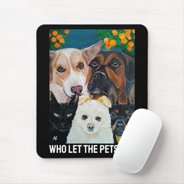 Haustier-Selfie-Malerei von Alfred Fox Mousepad (Mit Mouse)