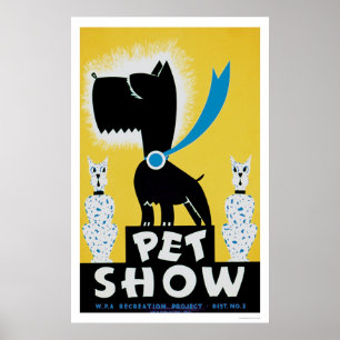 Haustier-Show-Hundekatze WPA 1937 Poster