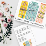 Haustier Sitting Haustier Sittisitter Niedlich ein Postkarte<br><div class="desc">Zeigen Sie Ihren Stil mit dieser handgezeichneten niedlichen Hausgestaltung vor und hinter der Postkarte des Marketings. Ideal für Hausangestellte, Zuhause-Service, echte Anwesen-Agent und Makler, Kreditgeber, Hypothekenmakler, Mover, Innenarchitekten, Zuhause-Inszenierung und andere in diesem Bereich. Fügen Sie Ihren eigenen Text hinzu, damit er glänzt! Karo meinen Shop für die Abstimmung von Visitenkarten...</div>