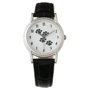 Haustier-Tatzen-Drucke Armbanduhr