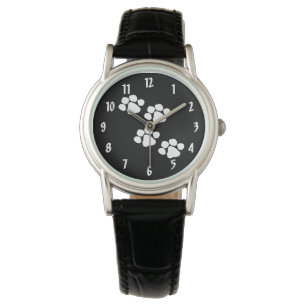 Haustier-Tatzen-Drucke Armbanduhr