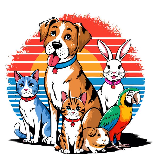 Haustier-Versammlung Cartoon  Case-Mate iPhone Hülle (A vibrant animated scene featuring a cheerful dog at the forefront, surrounded by other animals. )