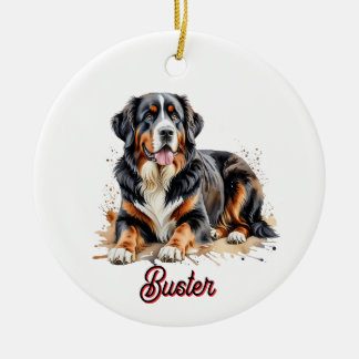 Haustier-Wasserfarbe Berner Sennenhund Braun Perso Keramik Ornament
