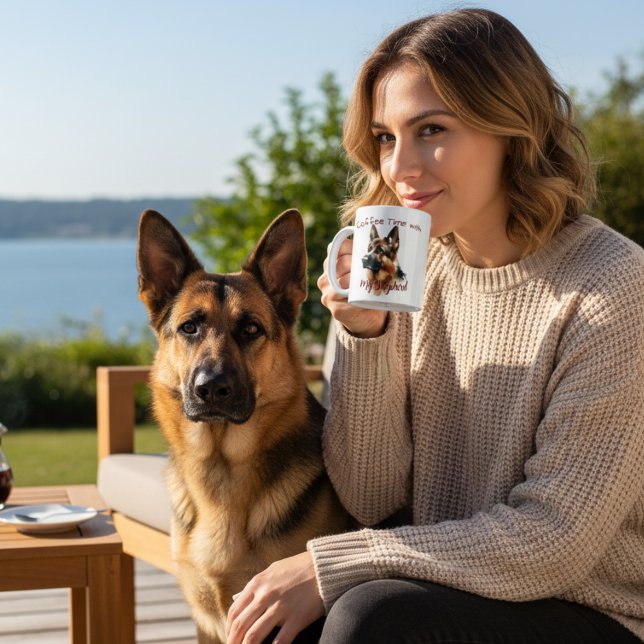 Haustier-Wasserfarbe Schäferhund Personalisieren Kaffeetasse (Von Creator hochgeladen)