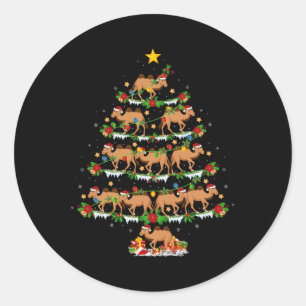 Haustier Xmas Lights Santa Bactrian Camel Christ Runder Aufkleber