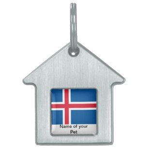 Haustieranhänger mit Flagge von Island Tiermarke