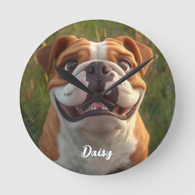 Haustierdekoration Runde Wanduhr (Vorderseite)