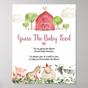 Haustiere Barnyard rät das Baby Food Poster