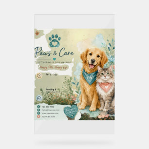Haustiere, Cat And Dog Sitter und Walker Acryl-Par Acrylschild