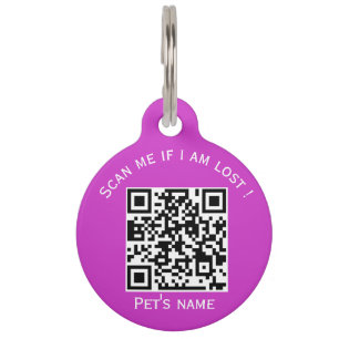 Haustiere Code qTier verloren Tier pink ID tag Haustiermarke