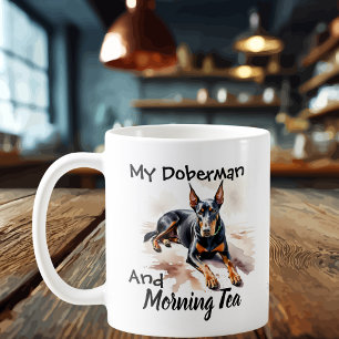 Haustiere Einfach ''Mein Dobermann'' Schwarz Perso Kaffeetasse