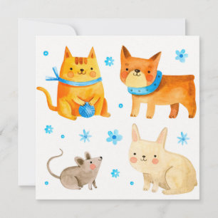 Haustiere Feiertagskarte