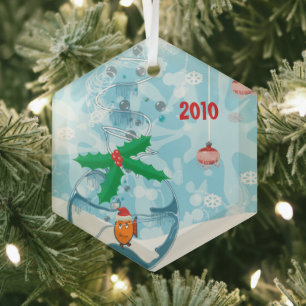 Haustiere Fisch Weihnachtsbäume Foto Ornament Aus Glas