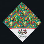 Haustiere frohe Weihnachten Halstuch<br><div class="desc">Eine farbenfrohe Weihnachtsliegeband für Hunde oder Katzen</div>