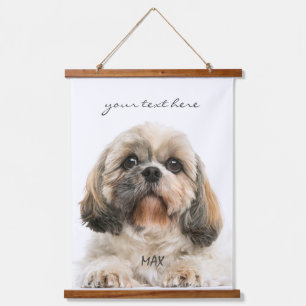 Haustiere Geburtstag Foto Hund Vater Custom Wandteppich Mit Holzrahmen