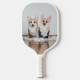 Haustiere Hunde Foto Mit Monogramm Namen Keepake Pickleball Schläger