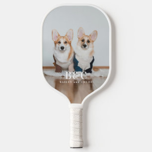 Haustiere Hunde Foto Mit Monogramm Namen Keepake Pickleball Schläger