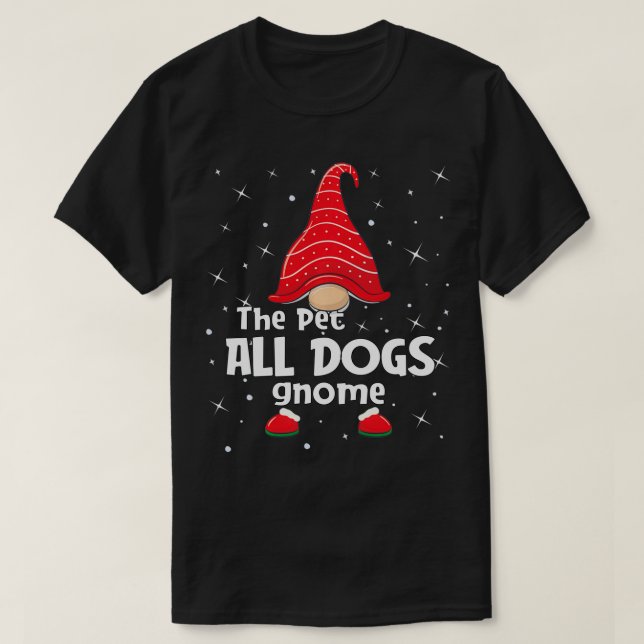 Haustiere Hunde Gnome Familie Matching Weihnachten T-Shirt (Design vorne)