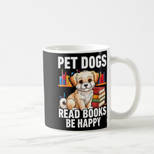 Haustiere Hunde lesen Bücher um glücklich lustiger Kaffeetasse